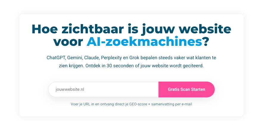 GEO Scan: Gratis AI-zichtbaarheid scan